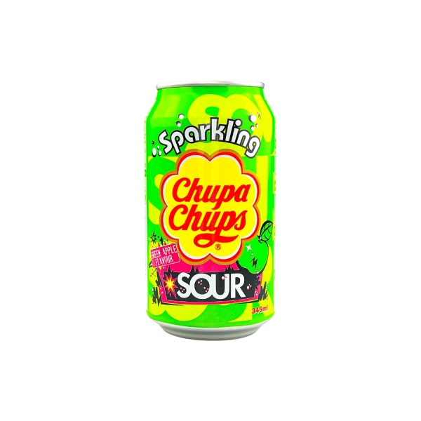 Gazuotas gėrimas CHUPA CHUPS SOUR GREEN APPLE, 345ml. Gazuotas gėrimas CHUPA CHUPS SOUR GREEN APPLE, 345ml.