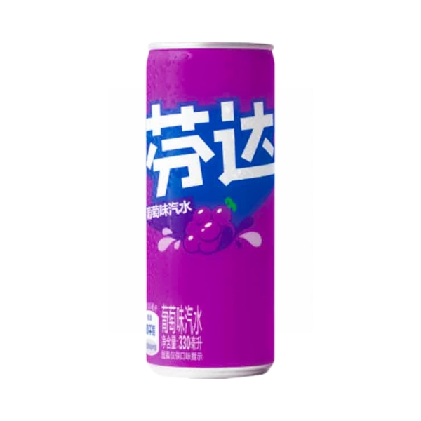Gazuotas gėrimas FANTA GRAPE, 330ml.