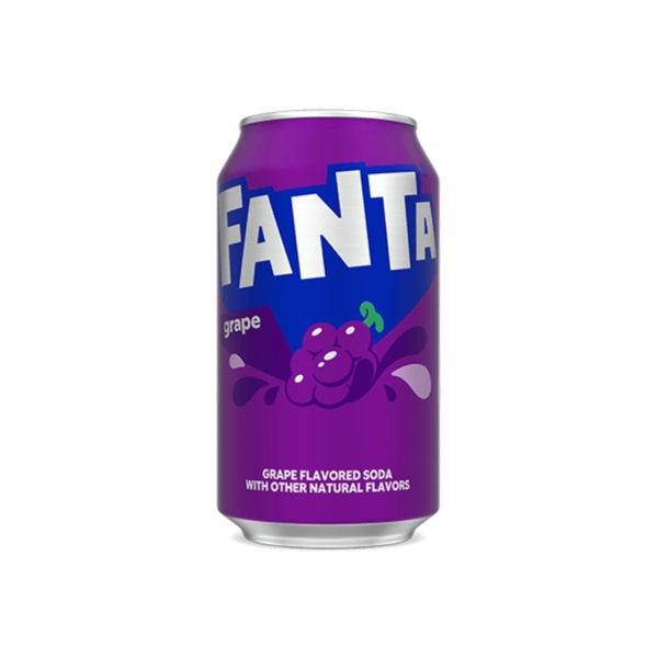 Gazuotas gėrimas FANTA GRAPE, 355ml.