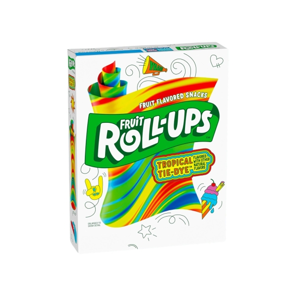Kramtomi saldainiai FRUIT ROLL-UPS TROPICAL TIE-DYE, 141g. Kramtomi saldainiai FRUIT ROLL-UPS TROPICAL TIE-DYE, 141g.