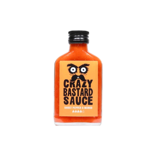 Padažas CRAZY BASTARD SAUCE GHOST PEPPER & MANGO, 100ml.