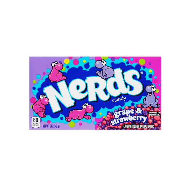 Saldainiai NERDS GRAPE & STRAWBERRY, 142g.