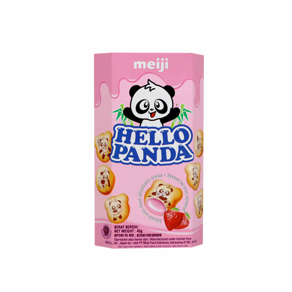 Sausainiai HELLO PANDA STRAWBERRY POUCH, 45g. Sausainiai HELLO PANDA STRAWBERRY POUCH, 45g.